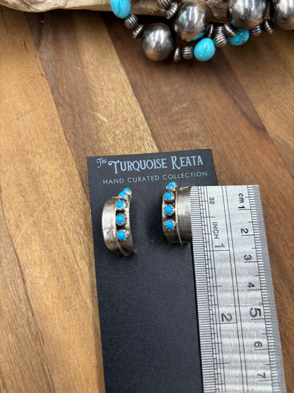 Turquoise Earrings #825-7 by Chester Charley, Navajo
