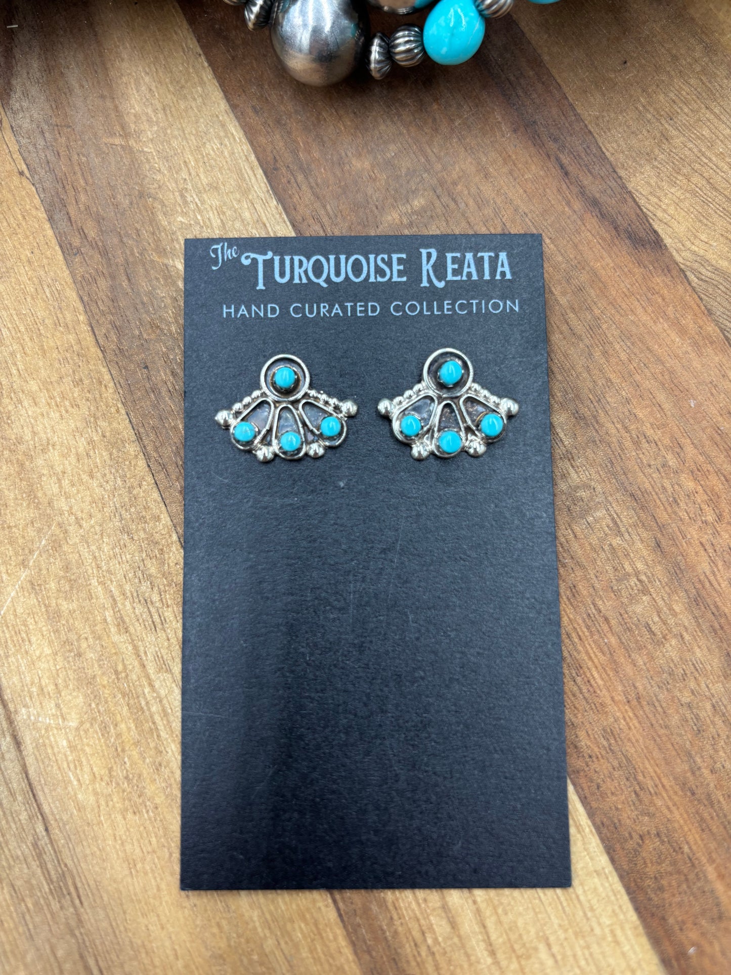 Turquoise Earrings #825-6 by Joan Cheama, Zuni