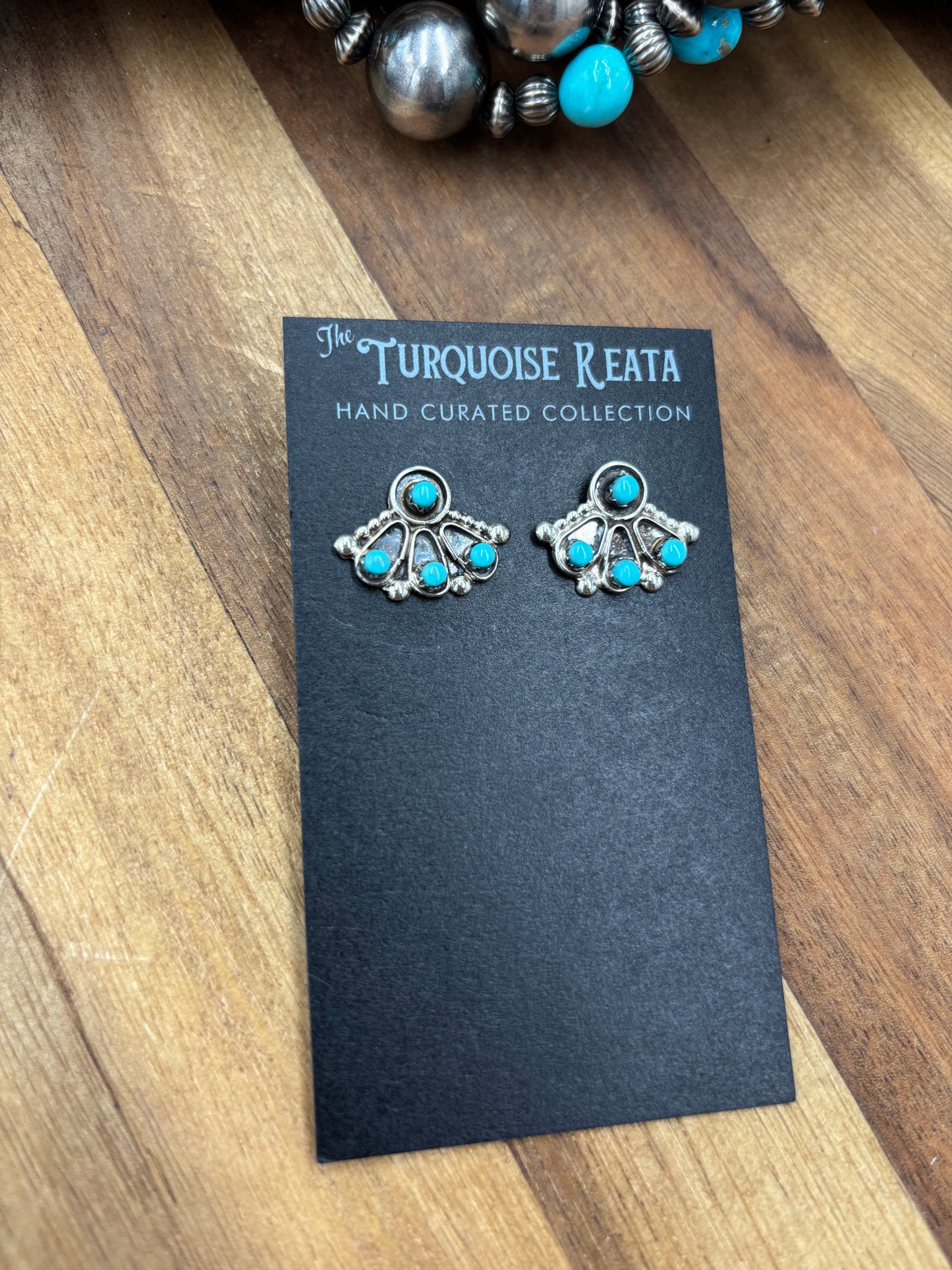 Turquoise Earrings #825-6 by Joan Cheama, Zuni