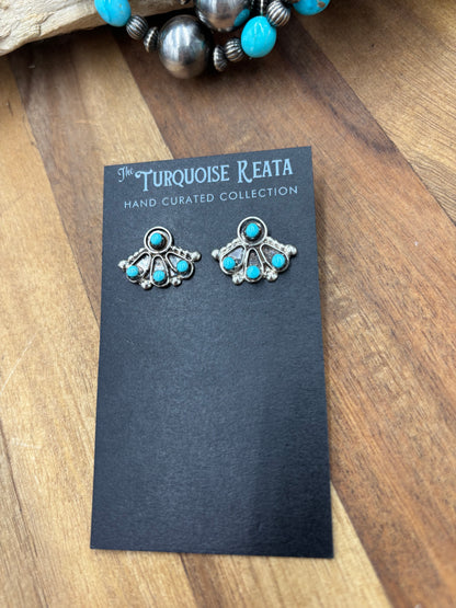 Turquoise Earrings #825-6 by Joan Cheama, Zuni
