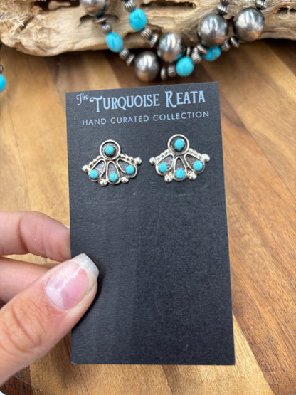 Turquoise Earrings #825-6 by Joan Cheama, Zuni