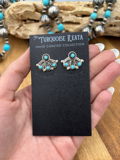 Turquoise Earrings #825-6 by Joan Cheama, Zuni