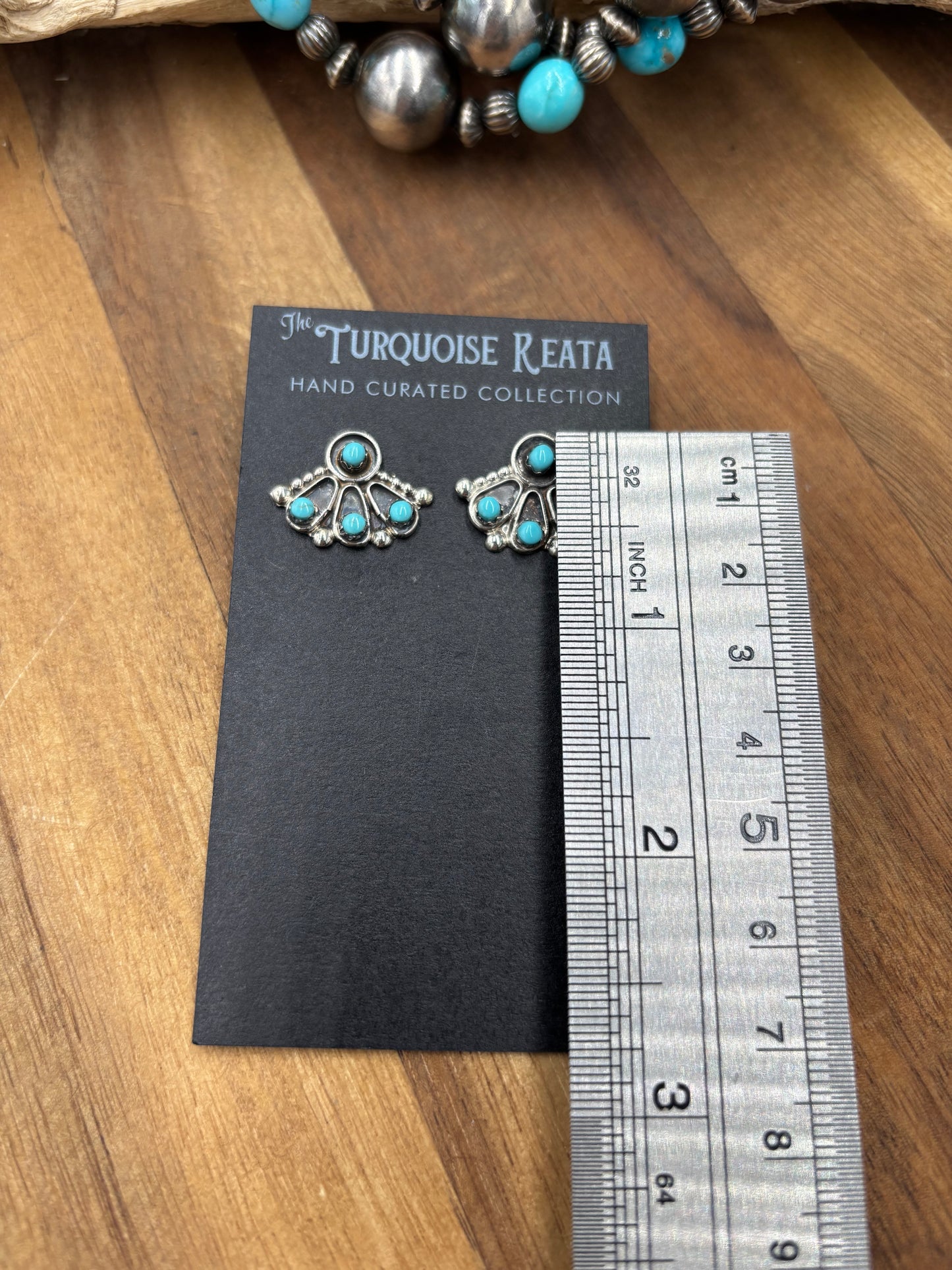 Turquoise Earrings #825-6 by Joan Cheama, Zuni