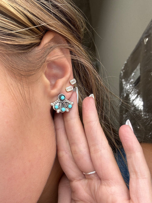 Turquoise Earrings #825-6 by Joan Cheama, Zuni
