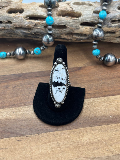 White Buffalo #927-4 Adjustable Ring by Judith Dixon, Navajo