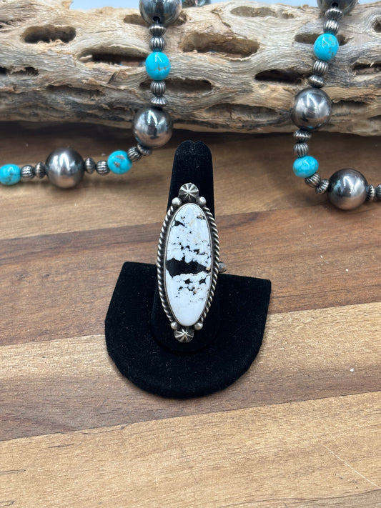 White Buffalo #927-4 Adjustable Ring by Judith Dixon, Navajo