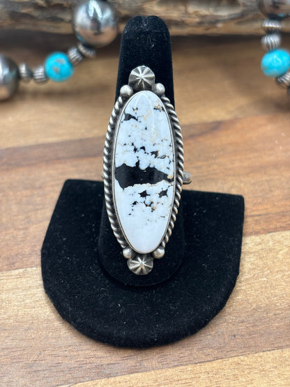 White Buffalo #927-4 Adjustable Ring by Judith Dixon, Navajo