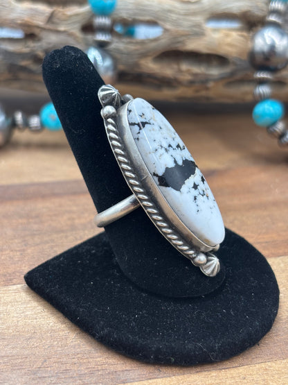 White Buffalo #927-4 Adjustable Ring by Judith Dixon, Navajo