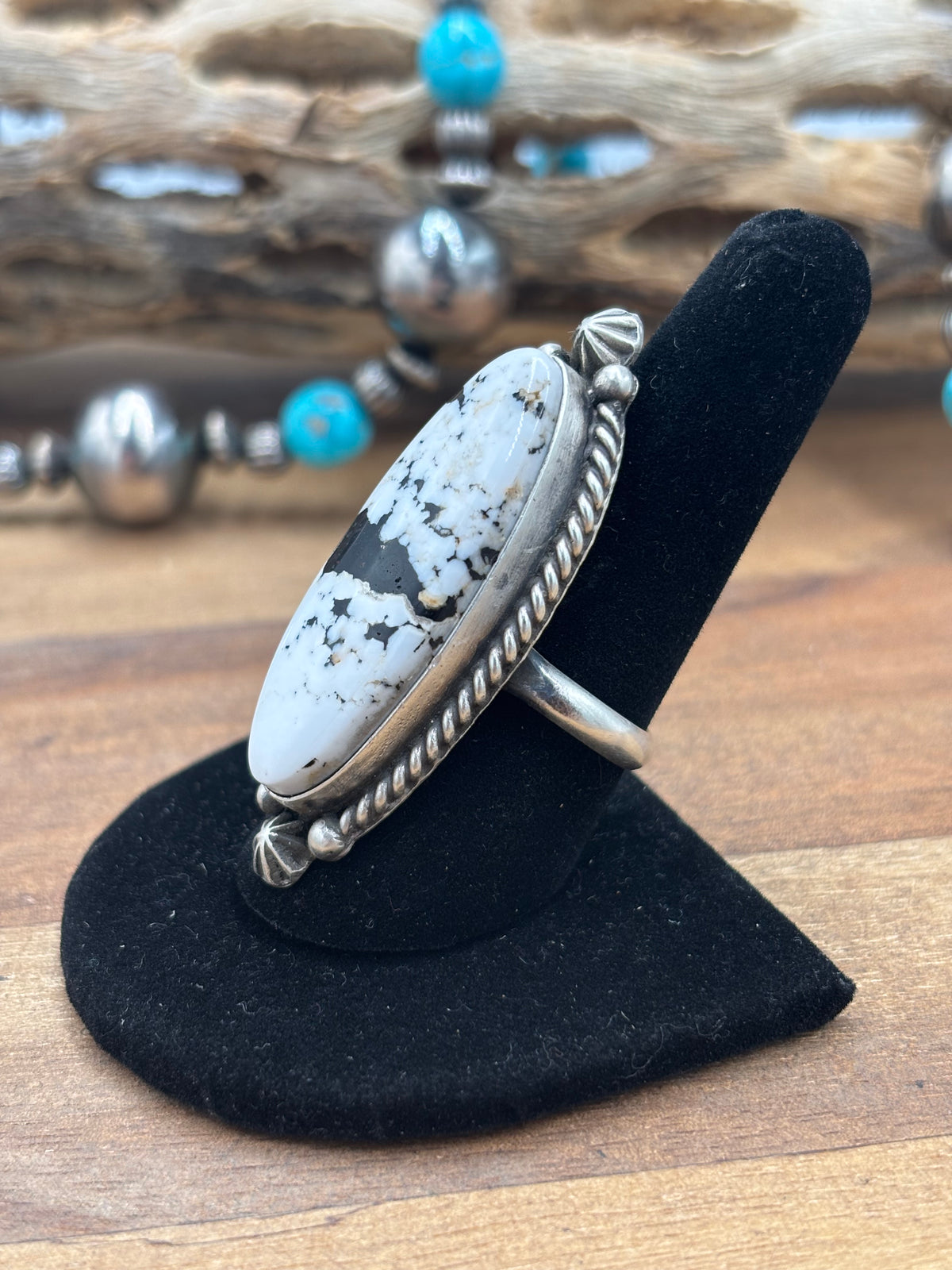 White Buffalo #927-4 Adjustable Ring by Judith Dixon, Navajo