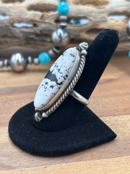 White Buffalo #927-4 Adjustable Ring by Judith Dixon, Navajo