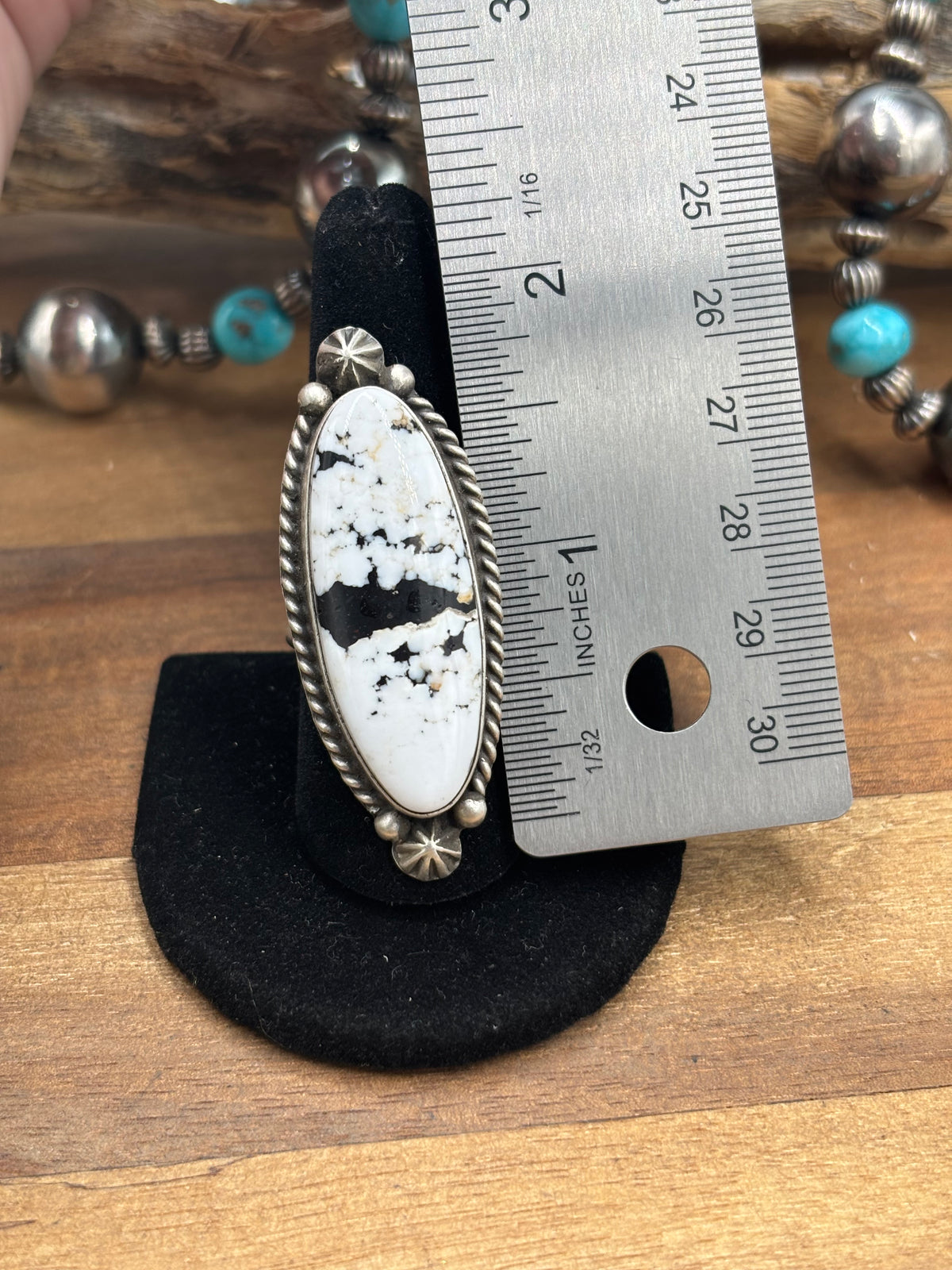 White Buffalo #927-4 Adjustable Ring by Judith Dixon, Navajo