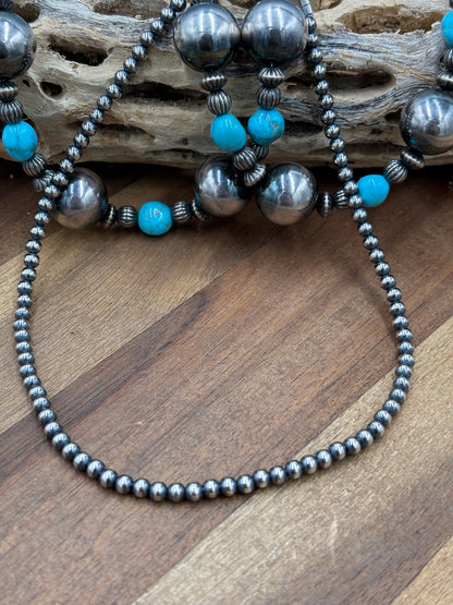 14" 4mm #917-7 Sterling Silver Pearl Necklace