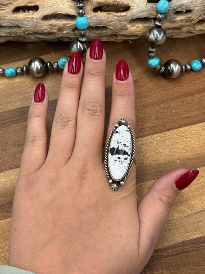 White Buffalo #927-4 Adjustable Ring by Judith Dixon, Navajo
