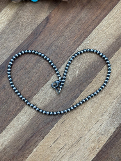 14" 4mm #917-7 Sterling Silver Pearl Necklace