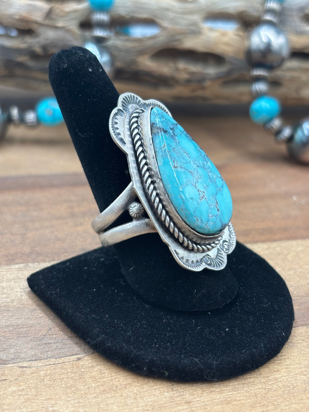 Turquoise #927-5 Adjustable Ring by Boyd Ashley, Navajo