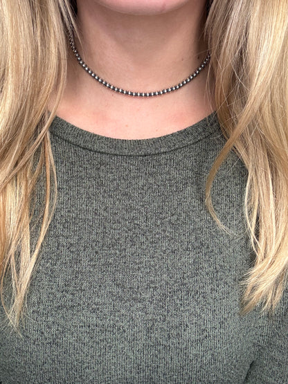 14" 4mm #917-7 Sterling Silver Pearl Necklace