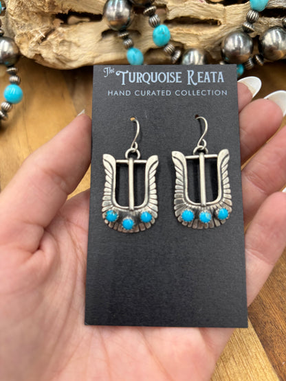 Turquoise #825-4 Buckle Earrings