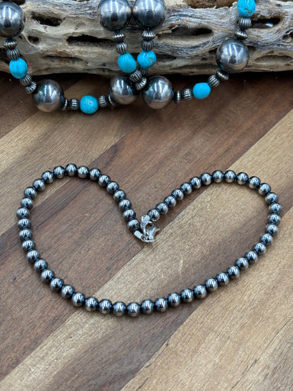 14" 6mm #917-6 Sterling Silver Pearl Necklace