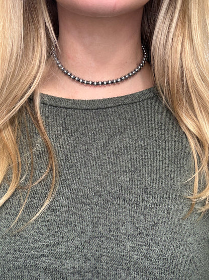 14" 6mm #917-6 Sterling Silver Pearl Necklace