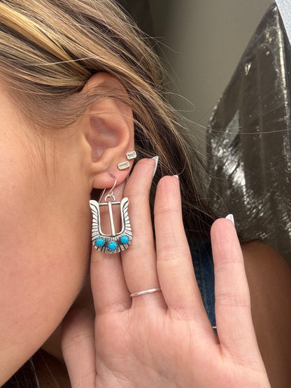 Turquoise #825-4 Buckle Earrings
