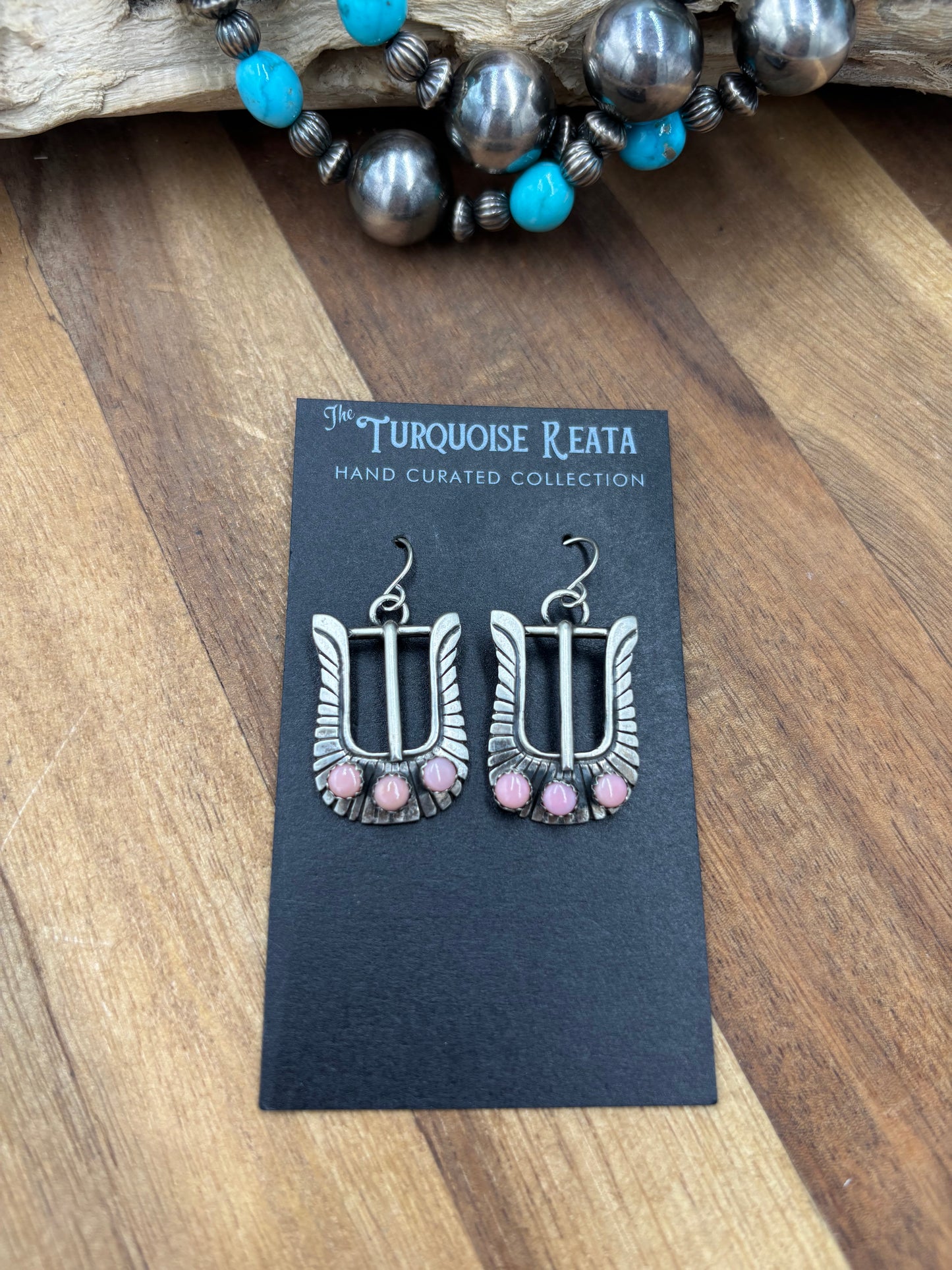 Pink Conch #825-2 Buckle Earrings