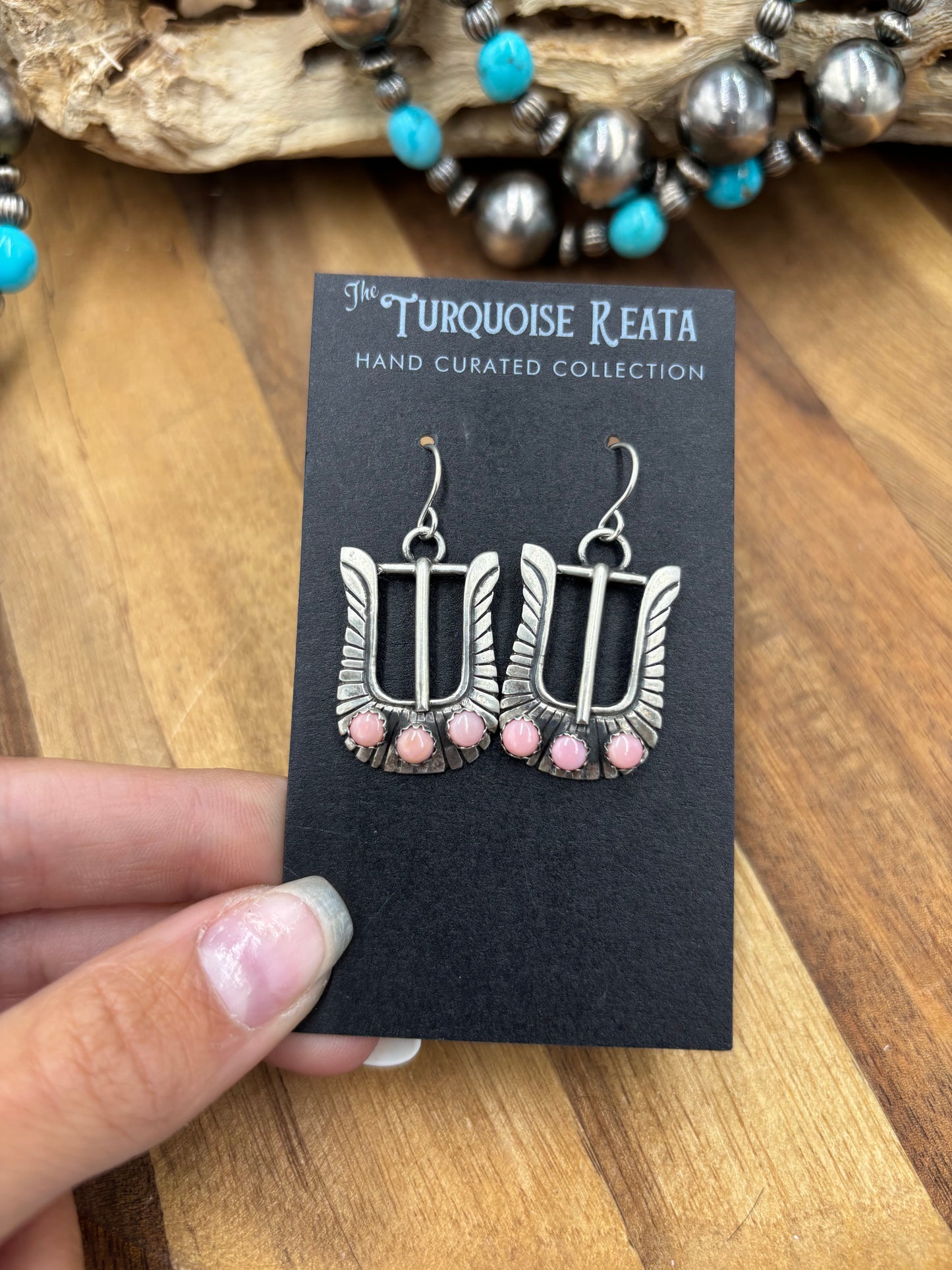 Pink Conch #825-2 Buckle Earrings