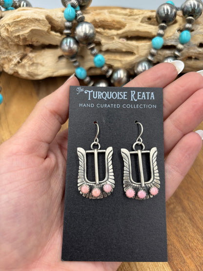 Pink Conch #825-2 Buckle Earrings