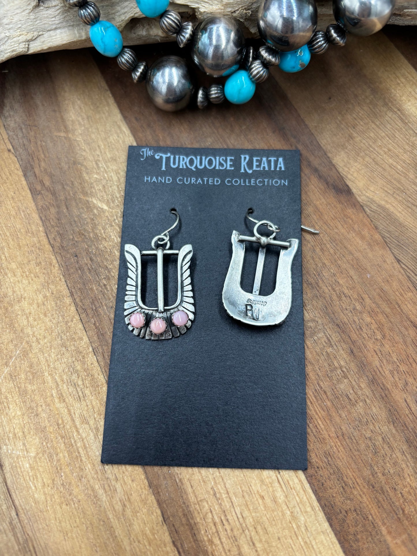 Pink Conch #825-2 Buckle Earrings