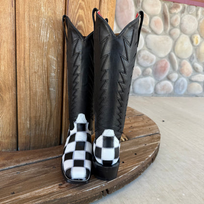 Signature Turquoise Reata Boot – 2.0 Riding Boot Spur Shelf Checkmate Red Bottom Square Toe Boot