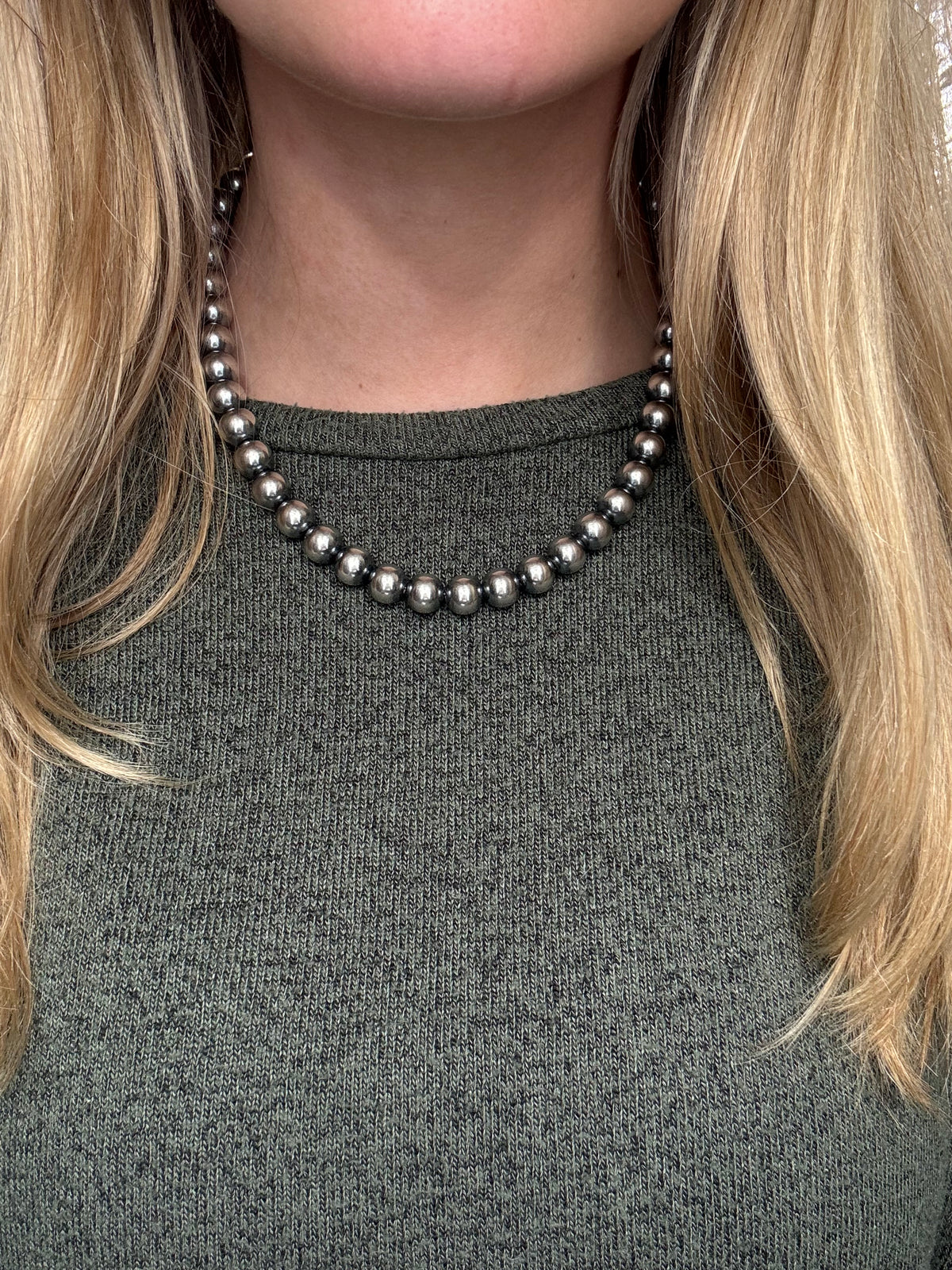 18” 10mm #917-2 Sterling Silver Pearl Necklace