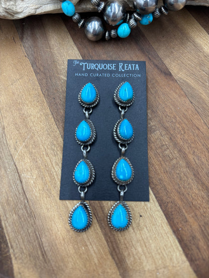 Turquoise Earrings #825-B by Freda Martinez, Navajo