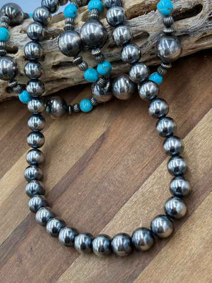 20” 12mm #916-1 Sterling Silver Pearl Necklace