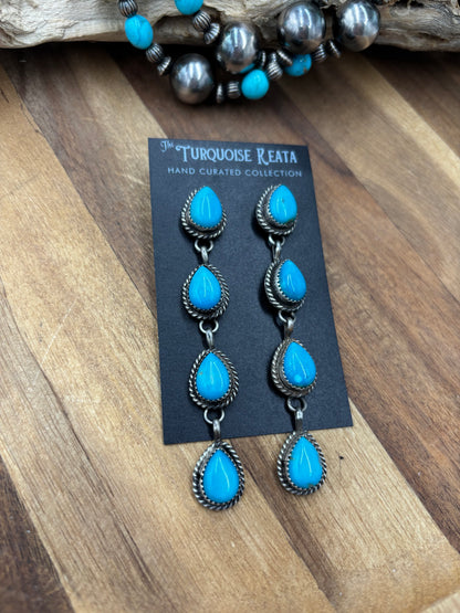 Turquoise Earrings #825-B by Freda Martinez, Navajo