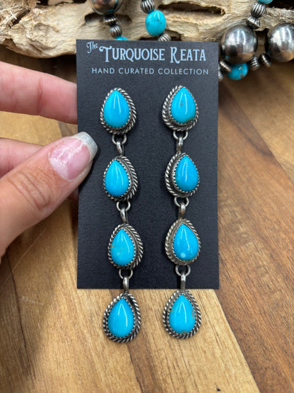 Turquoise Earrings #825-B by Freda Martinez, Navajo
