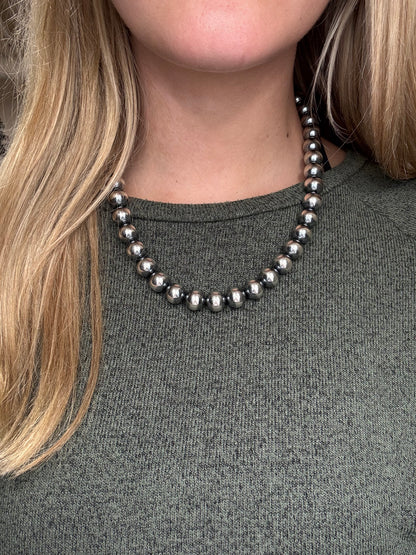 20” 12mm #916-1 Sterling Silver Pearl Necklace