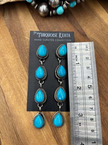 Turquoise Earrings #825-B by Freda Martinez, Navajo