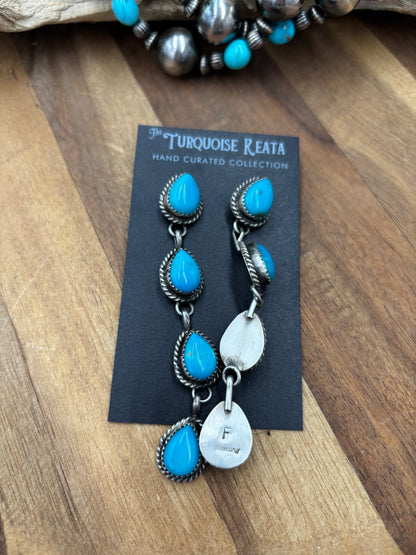 Turquoise Earrings #825-B by Freda Martinez, Navajo