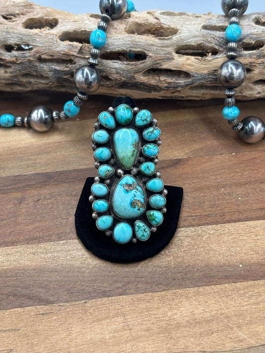 Sonoran #930-1 Turquoise Ring Size 10.5 by Sheila, Navajo