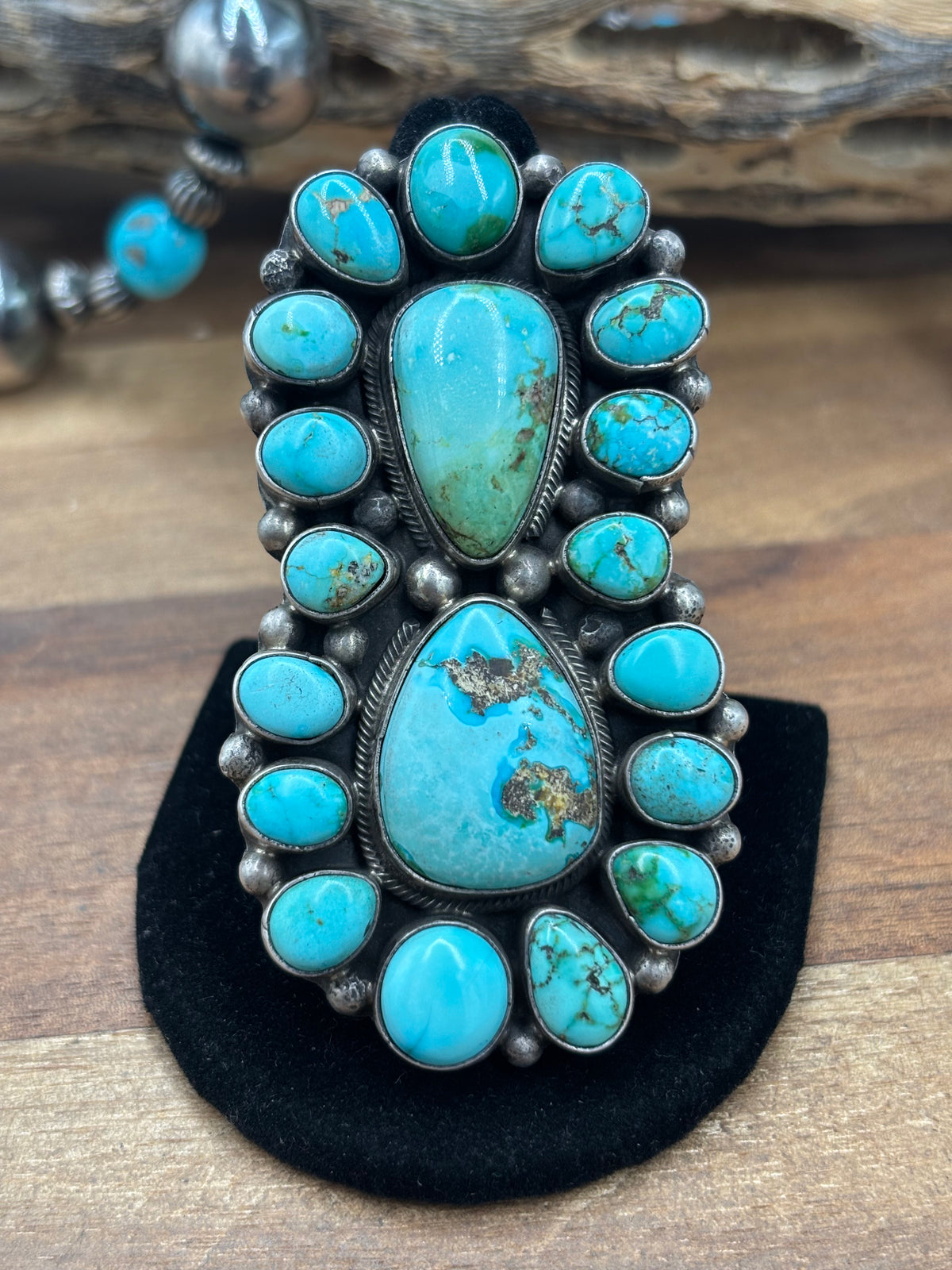 Sonoran #930-1 Turquoise Ring Size 10.5 by Sheila, Navajo
