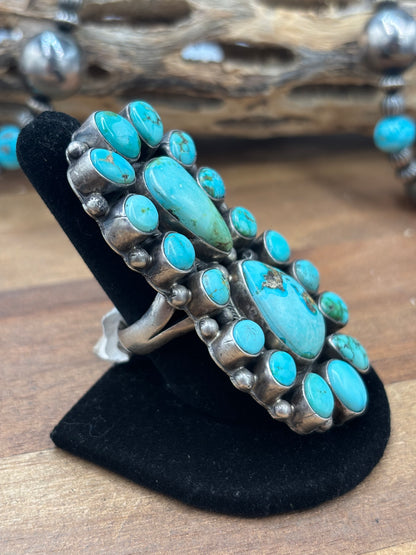 Sonoran #930-1 Turquoise Ring Size 10.5 by Sheila, Navajo