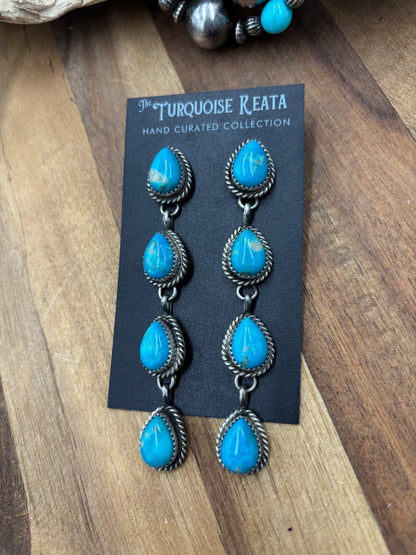 Turquoise Earrings #825-C by Freda Martinez, Navajo