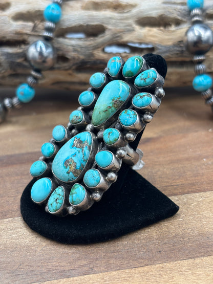 Sonoran #930-1 Turquoise Ring Size 10.5 by Sheila, Navajo