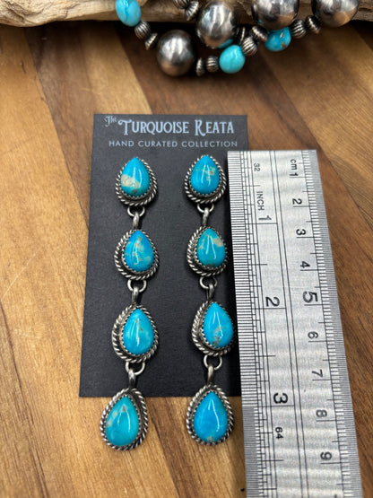 Turquoise Earrings #825-C by Freda Martinez, Navajo