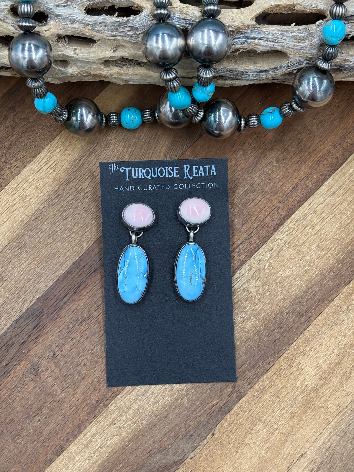 Pink Conch & Golden Hills #917-8 Earrings