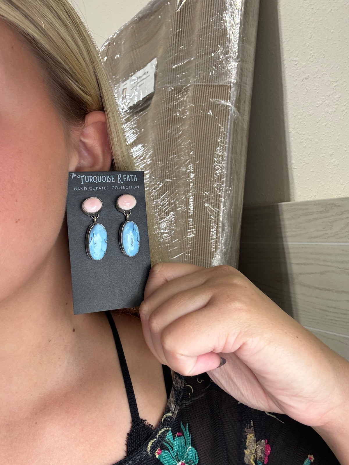 Pink Conch & Golden Hills #917-8 Earrings