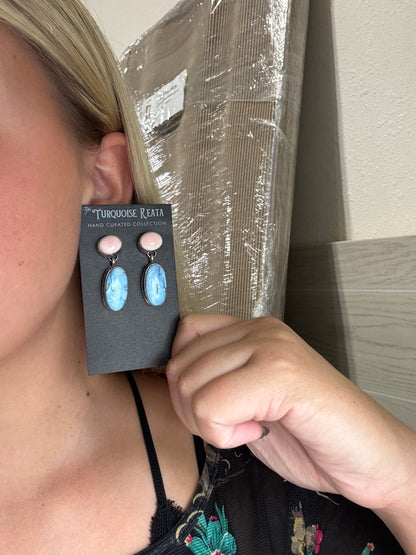 Pink Conch & Golden Hills #917-8 Earrings