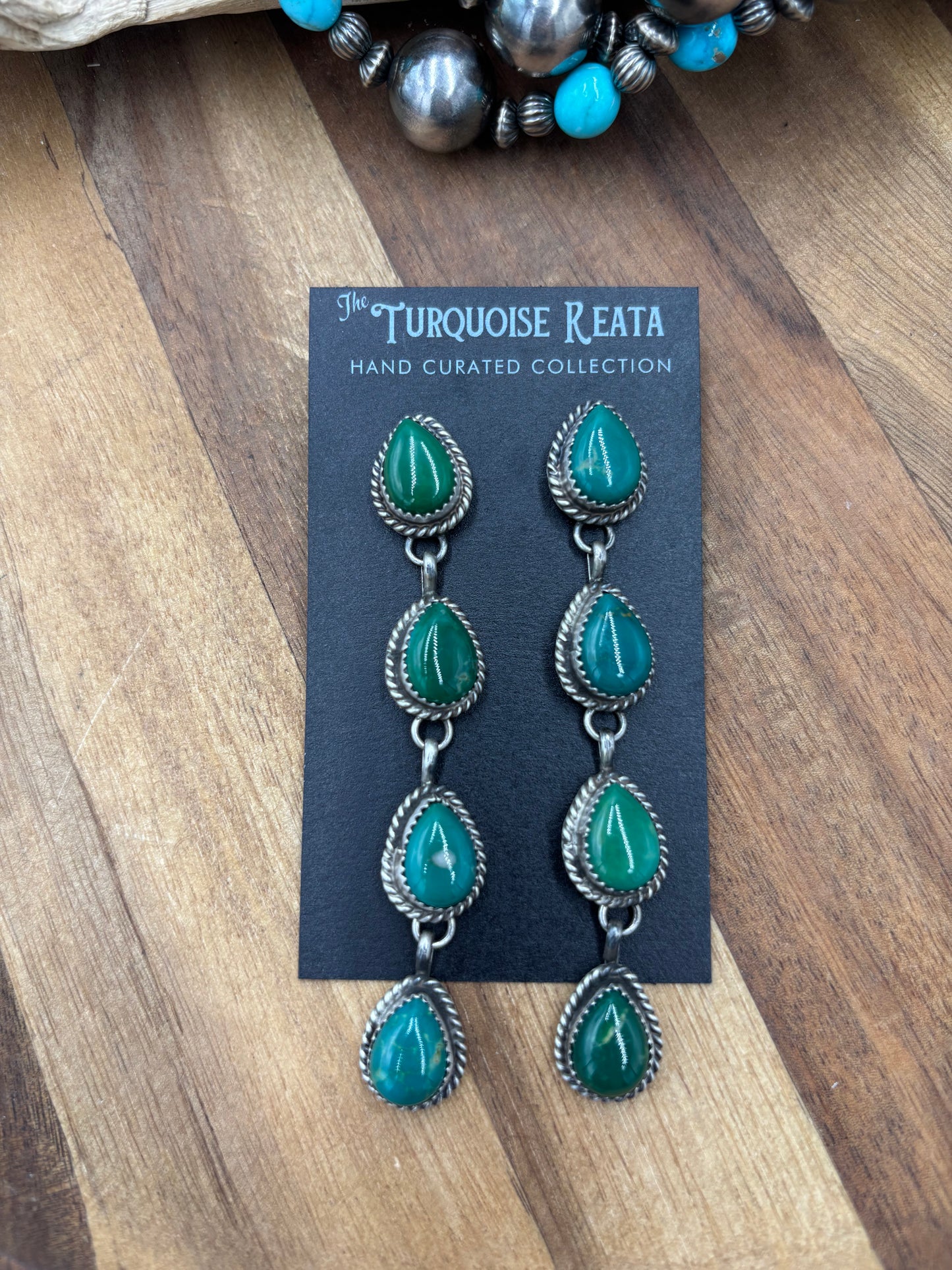 Turquoise Earrings #825-E by Freda Martinez, Navajo