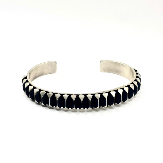 Sterling Cuff By Leander Tahe, Navajo