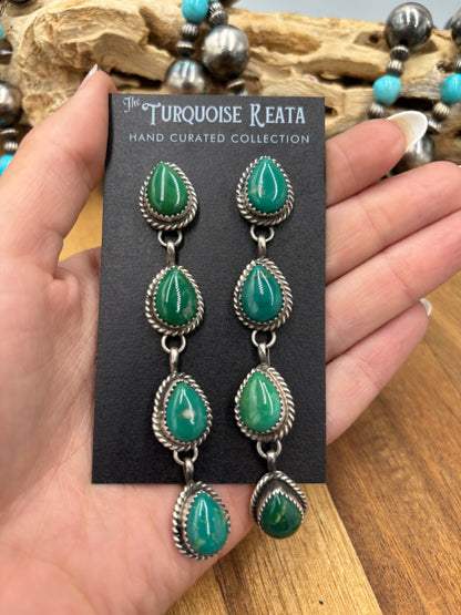Turquoise Earrings #825-E by Freda Martinez, Navajo