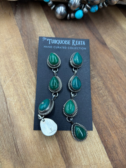 Turquoise Earrings #825-E by Freda Martinez, Navajo